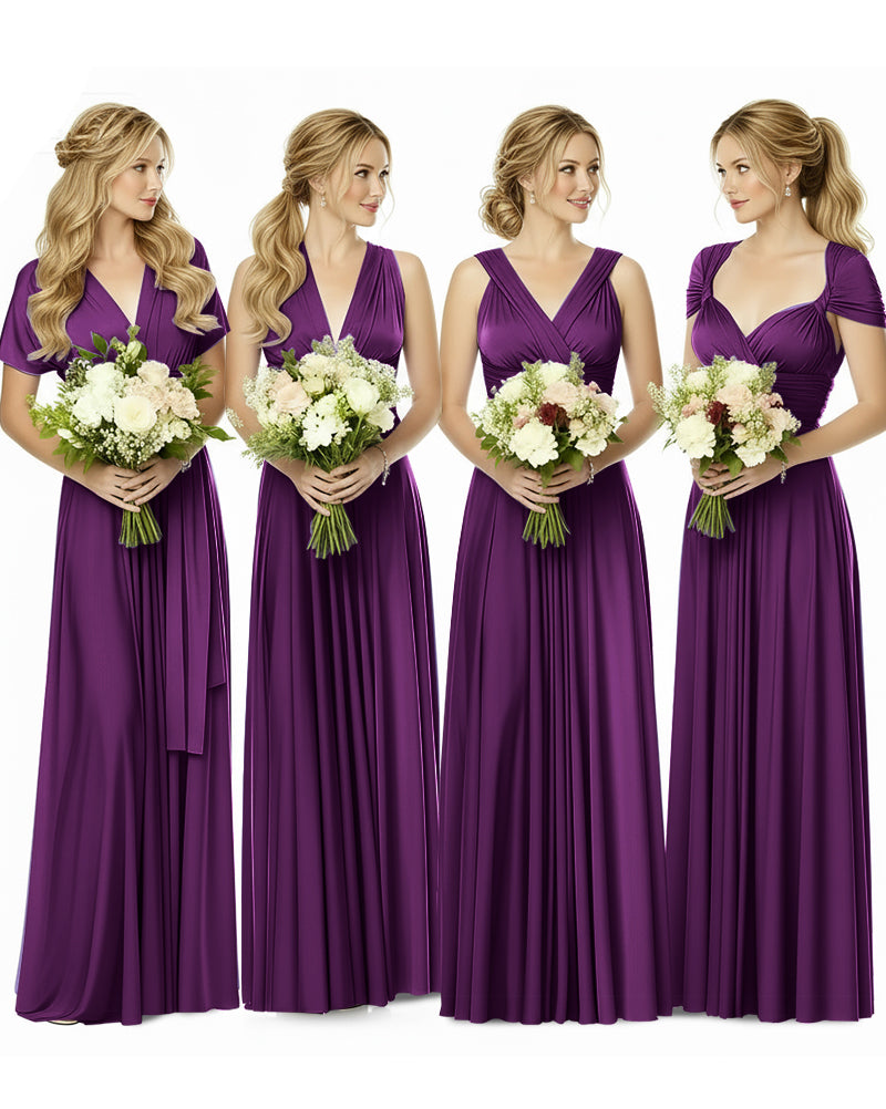 Bridesmaid Maxi Infinity Dress with Pockets Regular Plus size Wedding Bridal Party Bridemaids Gowngrape 