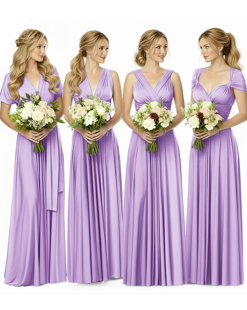 Bridesmaid Maxi Infinity Dress with Pockets Regular Plus size Wedding Bridal Party Bridemaids Gownlilac 