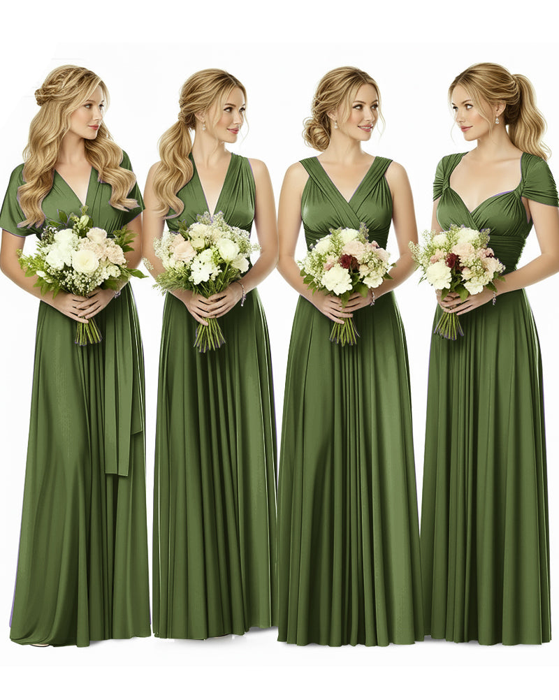 Bridesmaid Maxi Infinity Dress with Pockets Regular Plus size Wedding Bridal Party Bridemaids Gownolive 