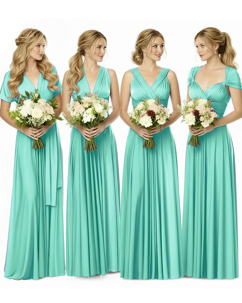 Bridesmaid Maxi Infinity Dress with Pockets Regular Plus size Wedding Bridal Party Bridemaids Gownsage 