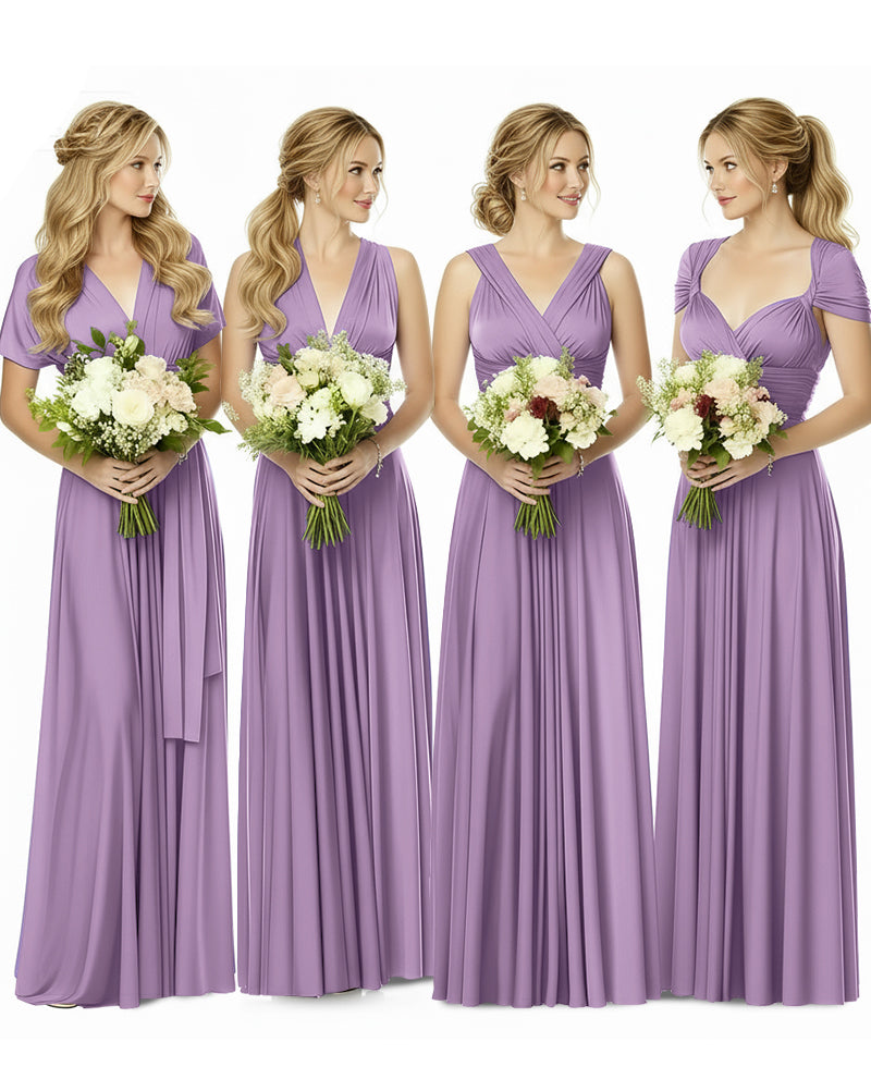 Bridesmaid Maxi Infinity Dress with Pockets Regular Plus size Wedding Bridal Party Bridemaids Gownwisteria mauve 
