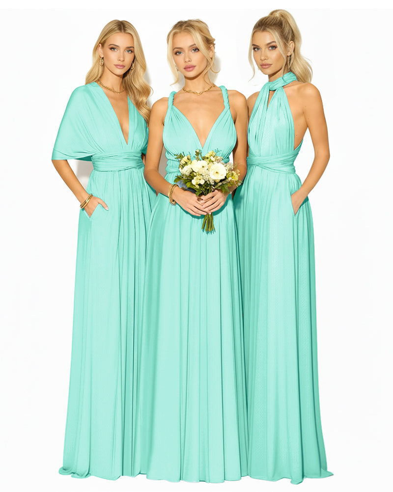 Convertible Bridesmaid Wrap Maxi Infinity Dress Regular Plus size Wedding Bridal Party Bridemaids Gown sage 