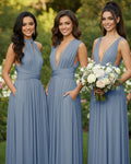 Infinity Bridesmaid Gown Multiway Dress with Pockets Regular Plus size Wedding Bridal Party Bridemaids Gowndusty blue 