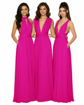 Bridal Party Infinity Convertible Multiway Dress With Pockets for Bridesmaids Regular Plus size Wedding Bridal Party Bridemaids Gown fuchsia 