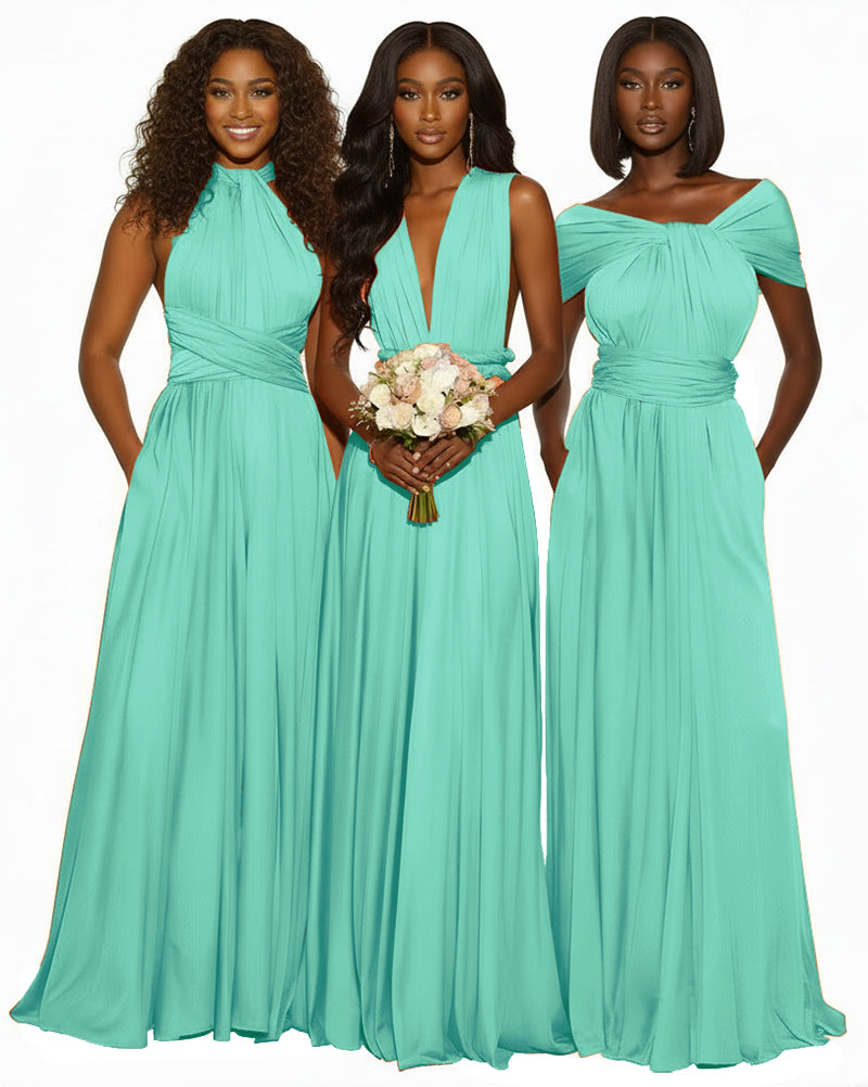 Infinity Maxi Convertible Dress With Pockets Regular Plus size Wedding Bridal Party Bridemaids Gown sage 