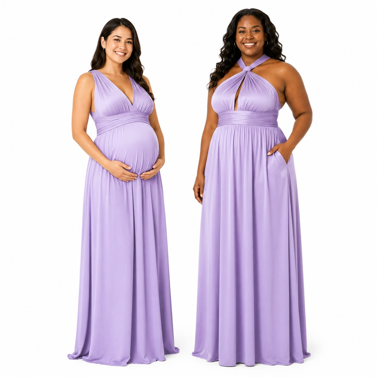 color:Lavender | kmbridal_Lavender_Infinity_Bridesmaid_Dress_with_Pockets_Convertible_Multiway_Maxi_Dress 4