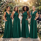 color:Emerald | kmbridal_emerald_dark_green_Infinity_Bridesmaid_Dress_with_Pockets_Convertible_Multiway_Maxi_Dress_7