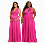 color:Fuchsia | kmbridal_fuchsia_Infinity_Bridesmaid_Dress_with_Pockets_Convertible_Multiway_Maxi_Dress_3 4