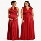 color:Red | kmbridal_red_Infinity_Bridesmaid_Dress_with_Pockets_Convertible_Multiway_Maxi_Dress_2 4