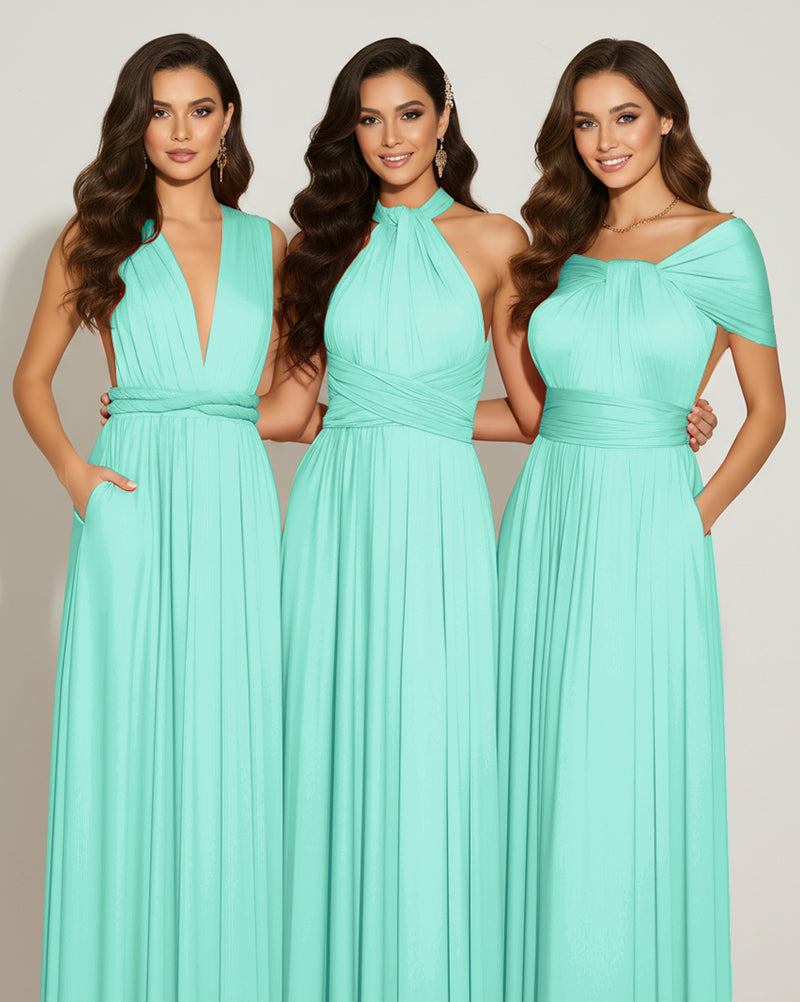 Multiway Bridesmaid Gown Infinity Dress With Pockets Regular Plus size Wedding Bridal Party Bridemaids Gown sage 