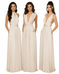 Multiway Maxi Gown Infinity Dress with Pockets Regular Plus size Wedding Bridal Party Bridemaids Gownchampagne 