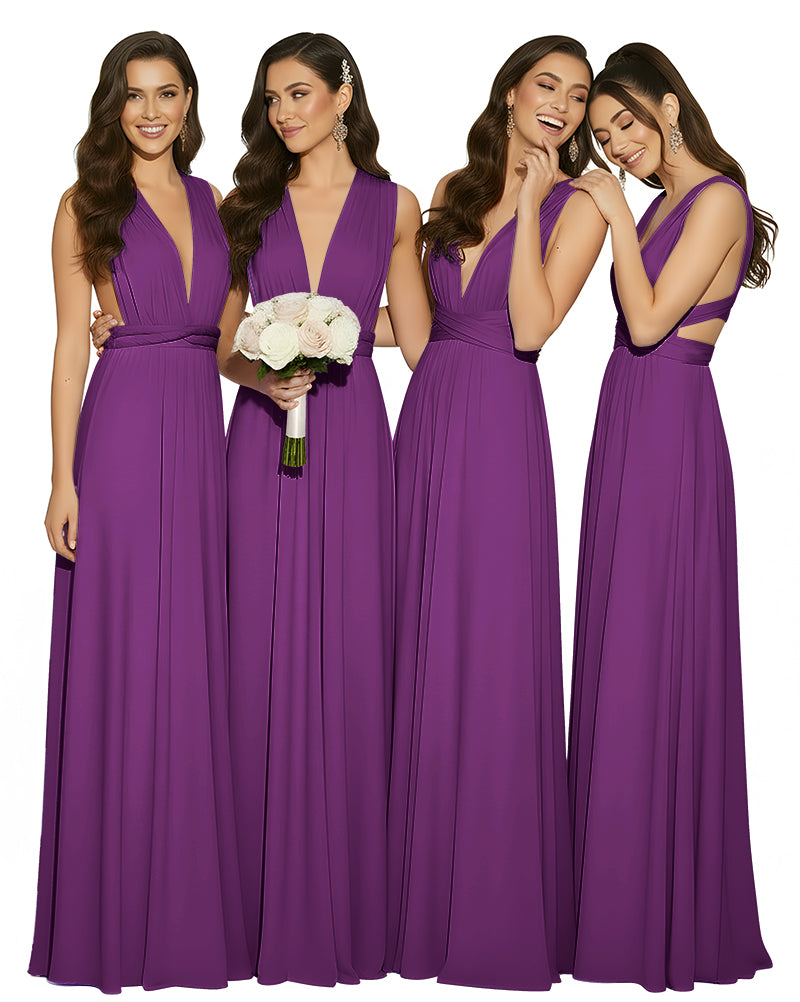 Multiway Wrap Infinity Dress With Pockets Regular Plus size Wedding Bridal Party Bridemaids Gowngrape 