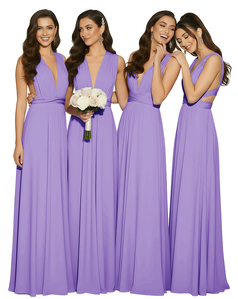Multiway Wrap Infinity Dress With Pockets Regular Plus size Wedding Bridal Party Bridemaids Gown