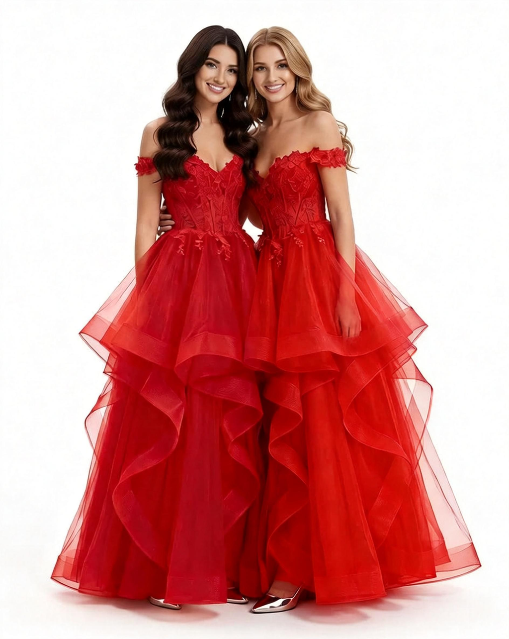 Aurora - Off-the-Shoulder Sweetheart Corset Ball Gown with Sheer Tulle Bodice