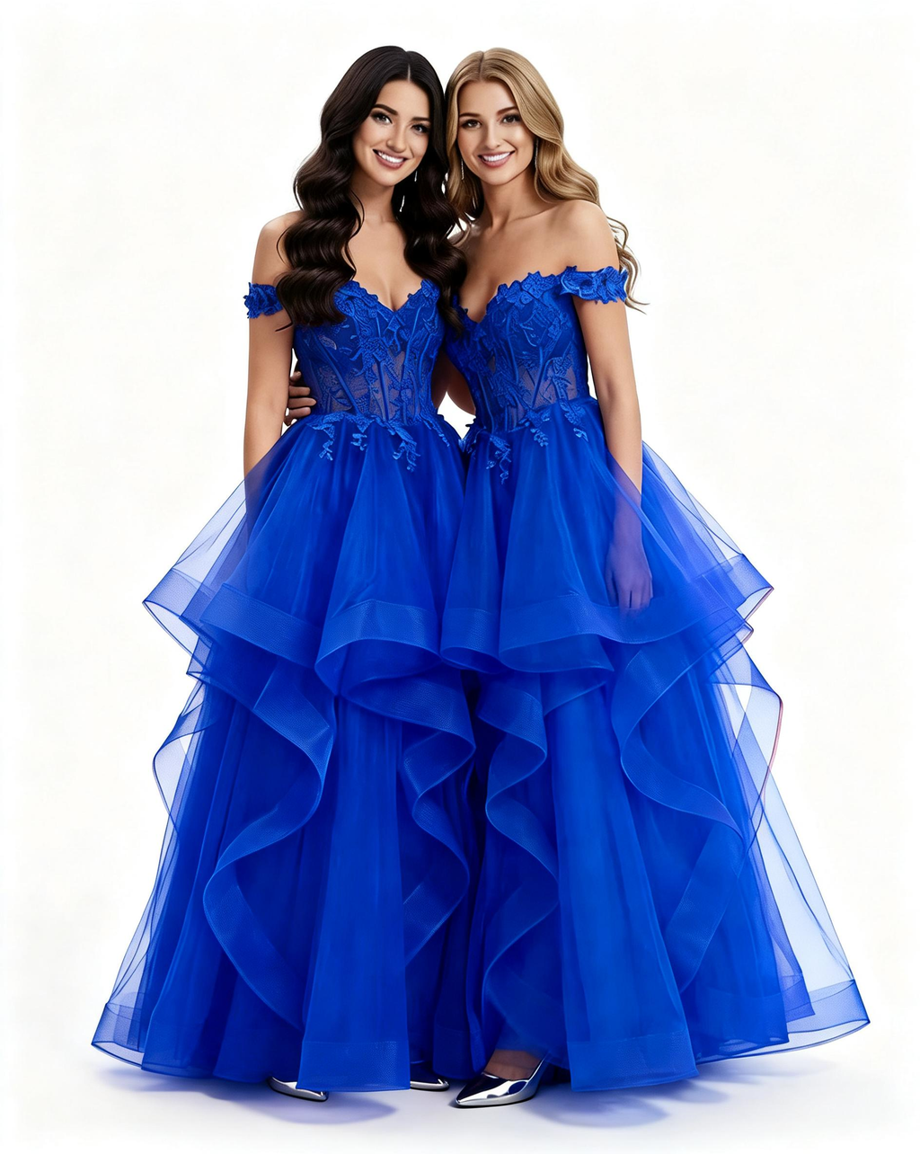 Aurora - Off-the-Shoulder Sweetheart Corset Ball Gown with Sheer Tulle Bodice