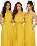 Convertible Wrap Infinity Convertible Dress With Pockets Regular Plus size Wedding Bridal Party Bridemaids Gownmustard yellow 