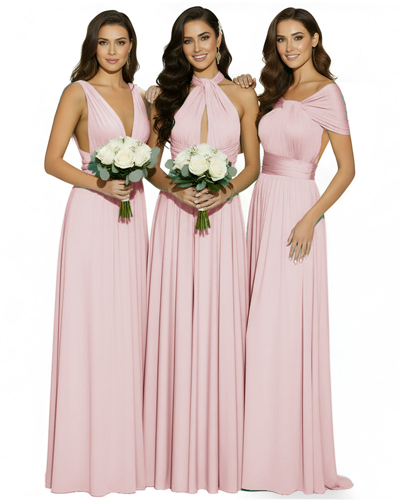 Bridesmaid Dress With Pockets Multiway Inifinity Wrap Regular Plus size Wedding Bridal Party Bridemaids Gown dusty rose 
