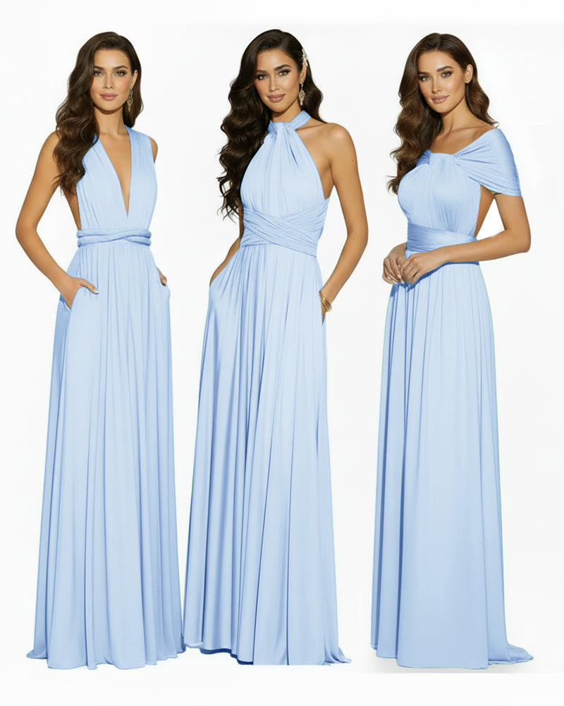 Convertible Infinity Dress Regular Plus size Wedding Bridal Party Bridemaids Gownblue 