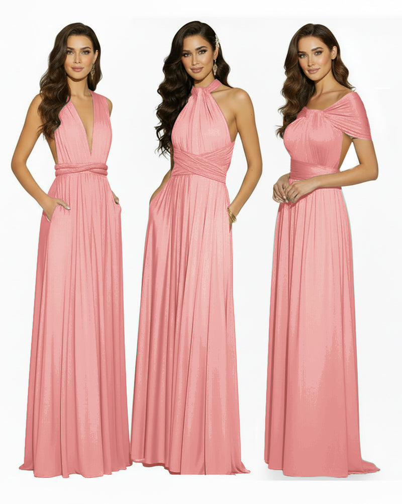 Convertible Infinity Dress Regular Plus size Wedding Bridal Party Bridemaids Gownblushing pink 