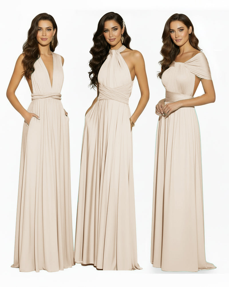 Convertible Infinity Dress Regular Plus size Wedding Bridal Party Bridemaids Gownchampagne 