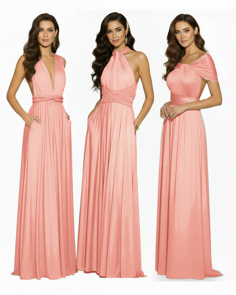 Convertible Infinity Dress Regular Plus size Wedding Bridal Party Bridemaids Gowncoral 