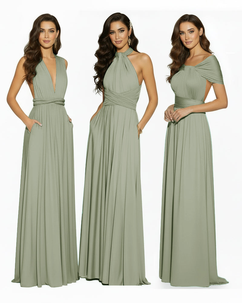 Convertible Infinity Dress Regular Plus size Wedding Bridal Party Bridemaids Gowndusty sage 