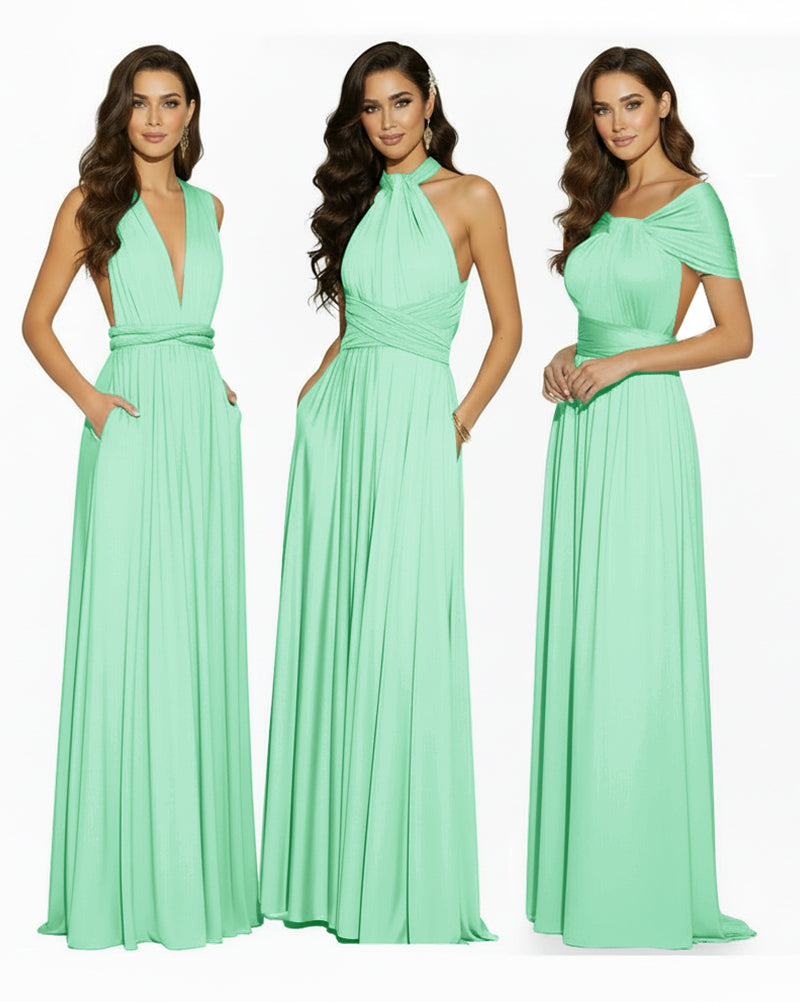 Convertible Infinity Dress Regular Plus size Wedding Bridal Party Bridemaids Gownmint green 