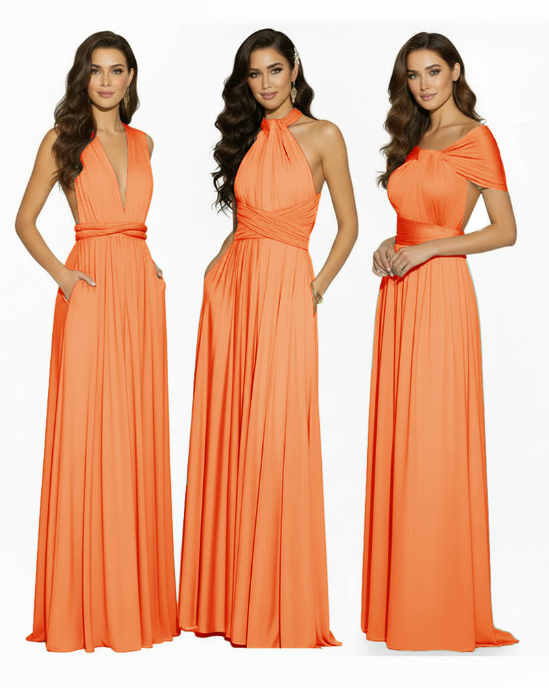 Convertible Infinity Dress Regular Plus size Wedding Bridal Party Bridemaids Gownorange 
