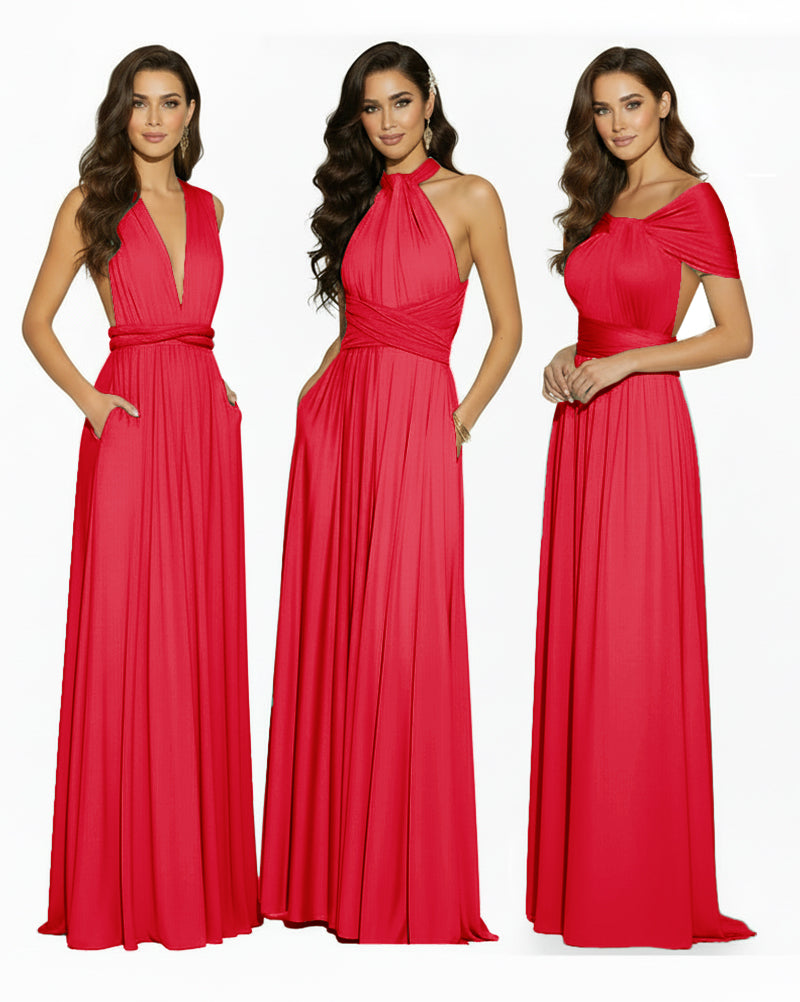 Convertible Infinity Dress Regular Plus size Wedding Bridal Party Bridemaids Gownred 
