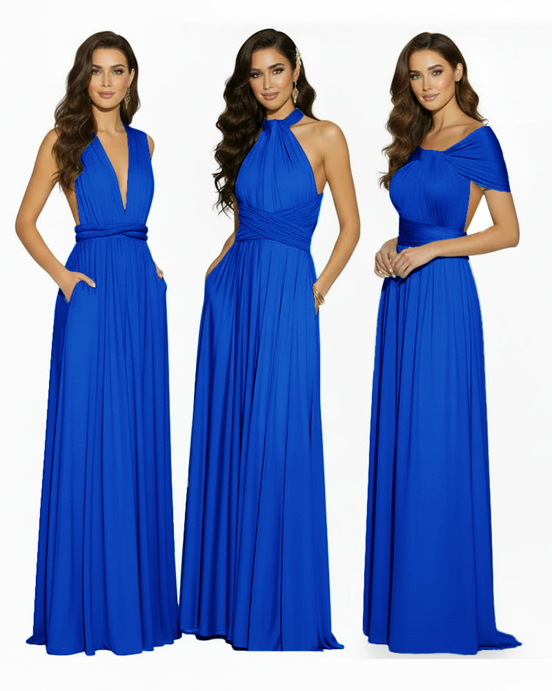 Convertible Infinity Dress Regular Plus size Wedding Bridal Party Bridemaids Gownroyal blue 