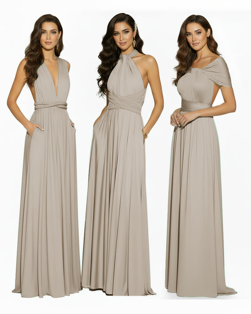 Convertible Infinity Dress Regular Plus size Wedding Bridal Party Bridemaids Gowntaupe 