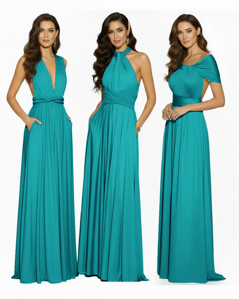 Convertible Infinity Dress Regular Plus size Wedding Bridal Party Bridemaids Gownteal green 