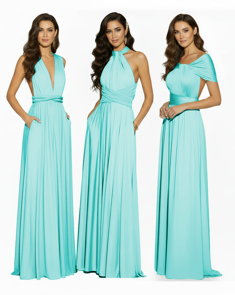 Convertible Infinity Dress Regular Plus size Wedding Bridal Party Bridemaids Gownturquoise 