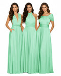Multiway Maxi Design Convertible Infinity Multiway Dress with Pockets Convertible Infinity Dress Regular Plus size Wedding Bridal Party Bridemaids Gownmint green 