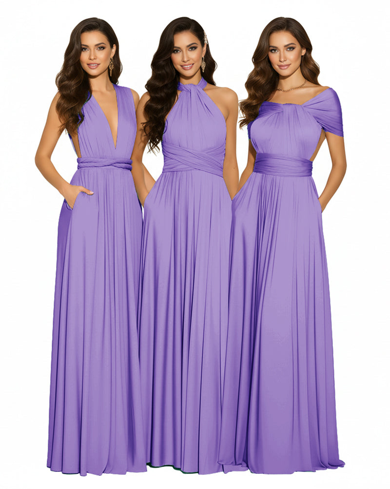 Multiway Maxi Design Convertible Infinity Multiway Dress with Pockets Convertible Infinity Dress Regular Plus size Wedding Bridal Party Bridemaids Gown