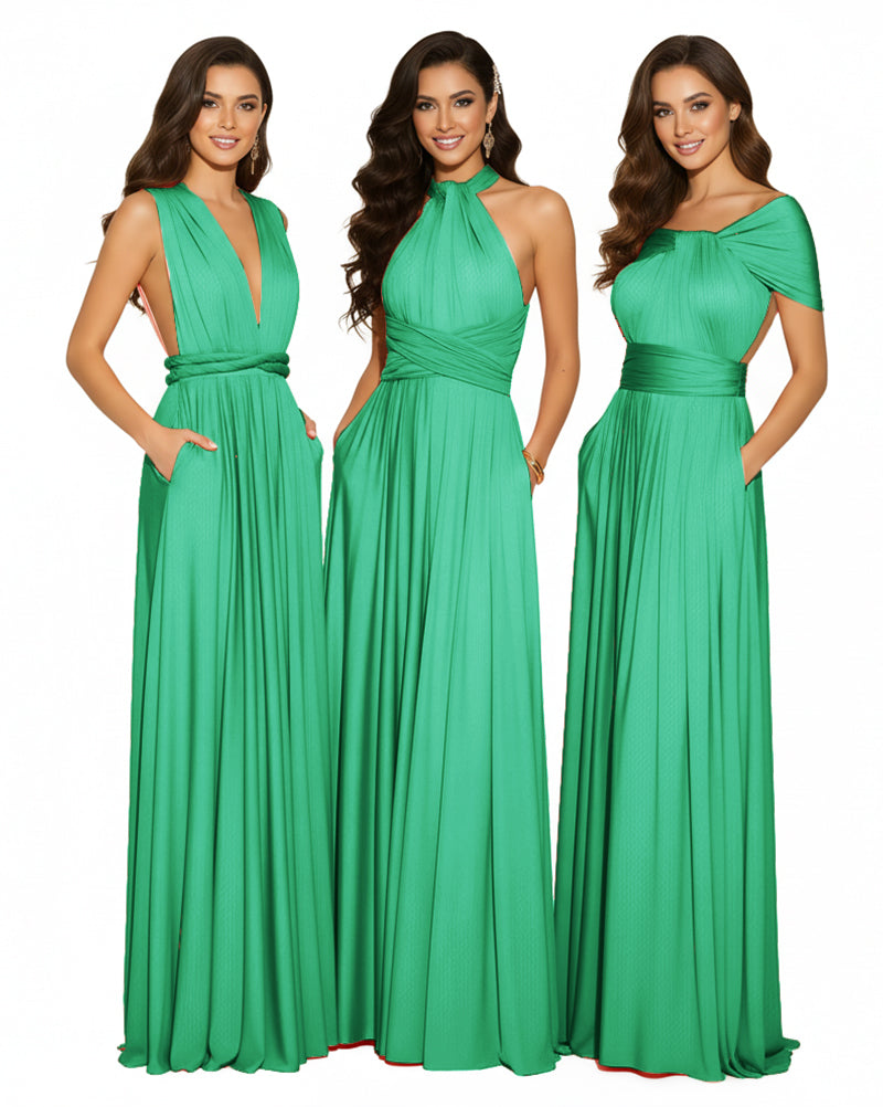 Convertible Infinity Wrap Dress with Pockets Multiway Convertible Infinity Dress Regular Plus size Wedding Bridal Party Bridemaids Gown emerald 