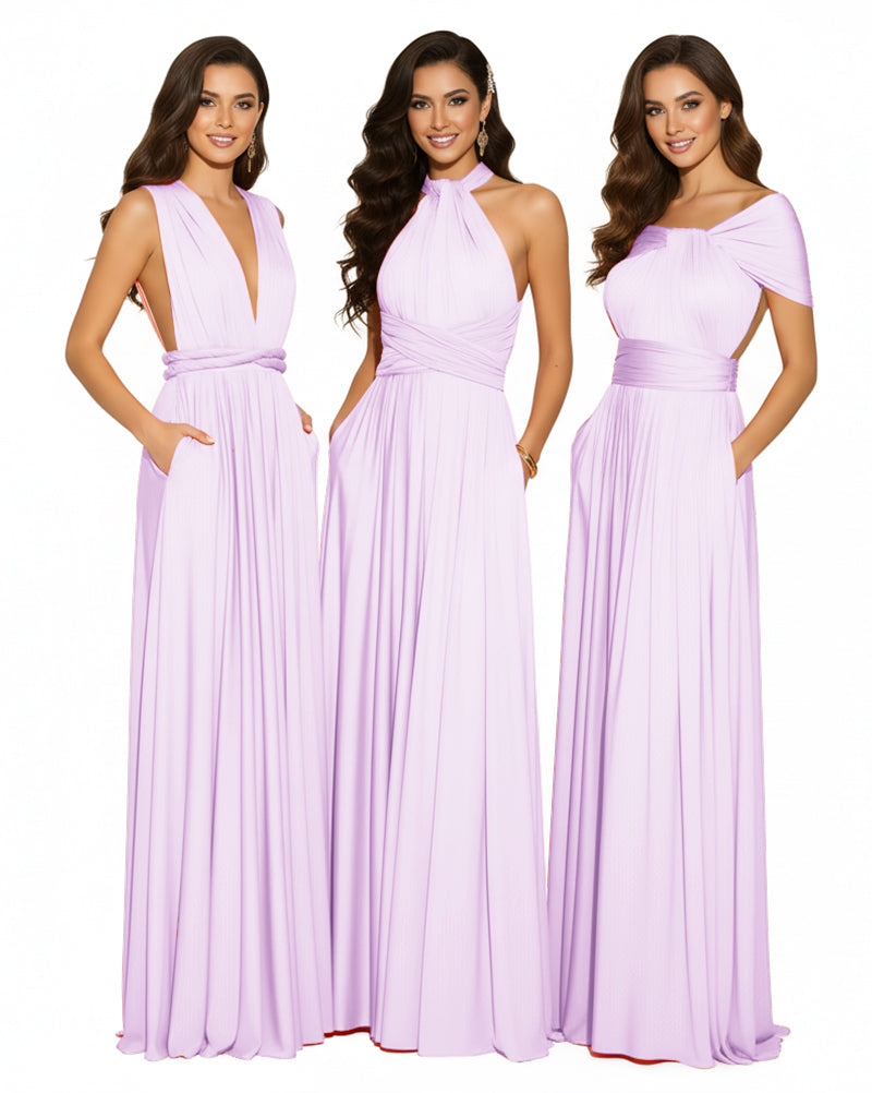 Convertible Infinity Wrap Dress with Pockets Multiway Convertible Infinity Dress Regular Plus size Wedding Bridal Party Bridemaids Gown lilac 