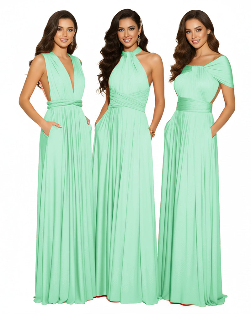 Convertible Infinity Wrap Dress with Pockets Multiway Convertible Infinity Dress Regular Plus size Wedding Bridal Party Bridemaids Gown mint green 