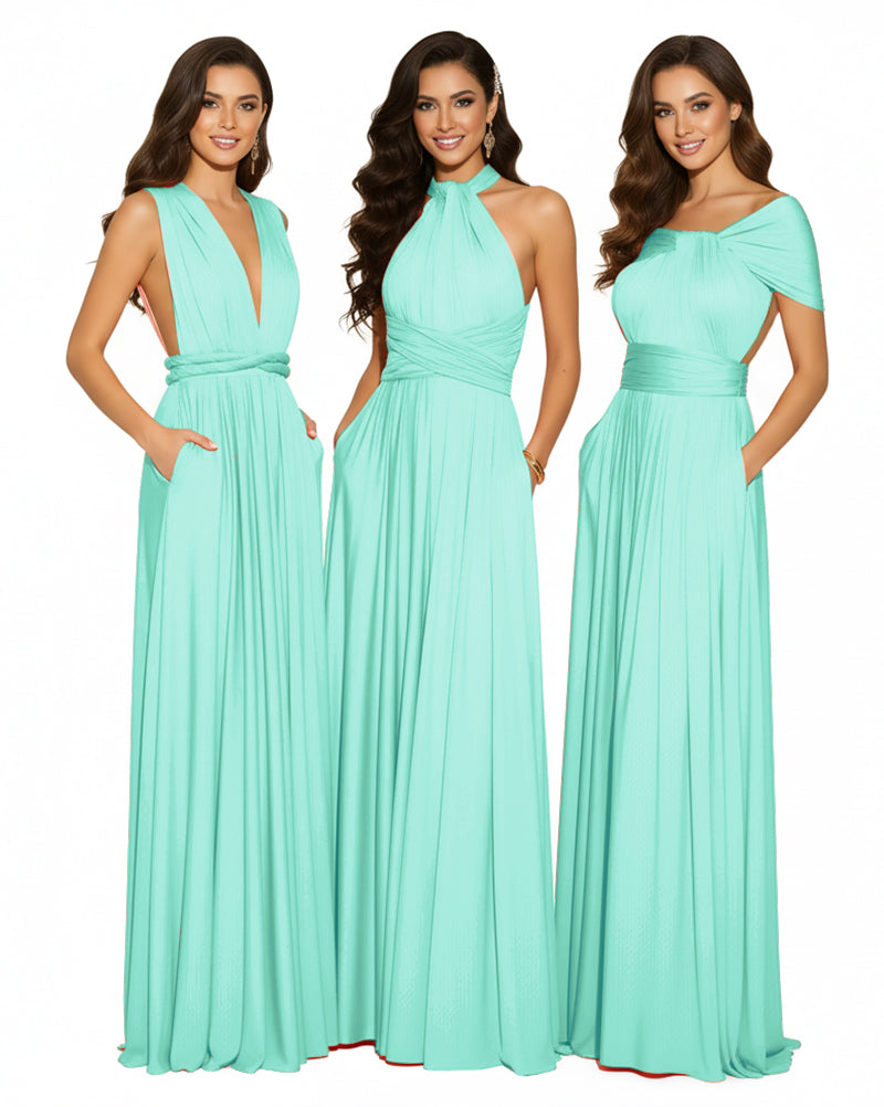 Convertible Infinity Wrap Dress with Pockets Multiway Convertible Infinity Dress Regular Plus size Wedding Bridal Party Bridemaids Gown sage 