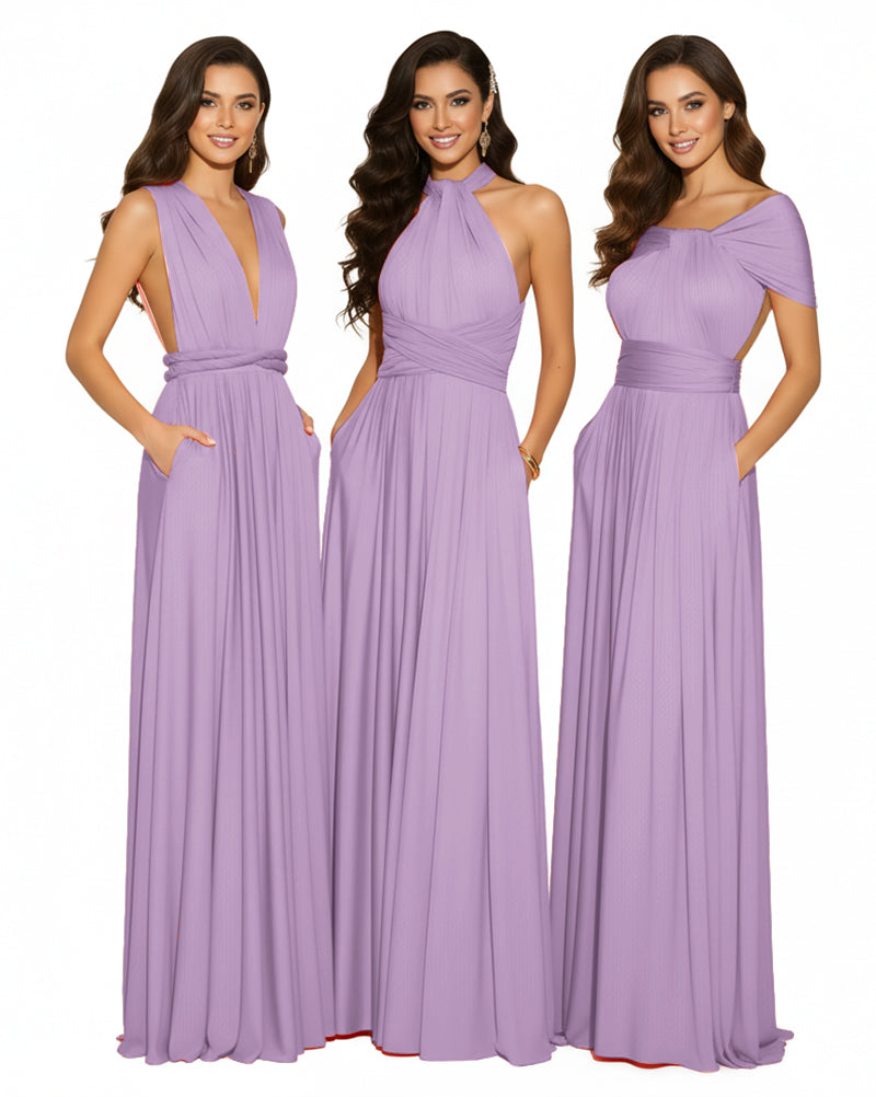 Convertible Infinity Wrap Dress with Pockets Multiway Convertible Infinity Dress Regular Plus size Wedding Bridal Party Bridemaids Gown wisteria mauve 