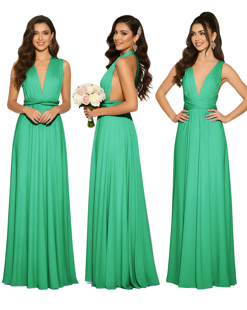 Infinity Convertible Multiway Maxi Dress for Wedding Bliss with Pockets Regular Plus size Wedding Bridal Party Bridemaids Gownemerald 