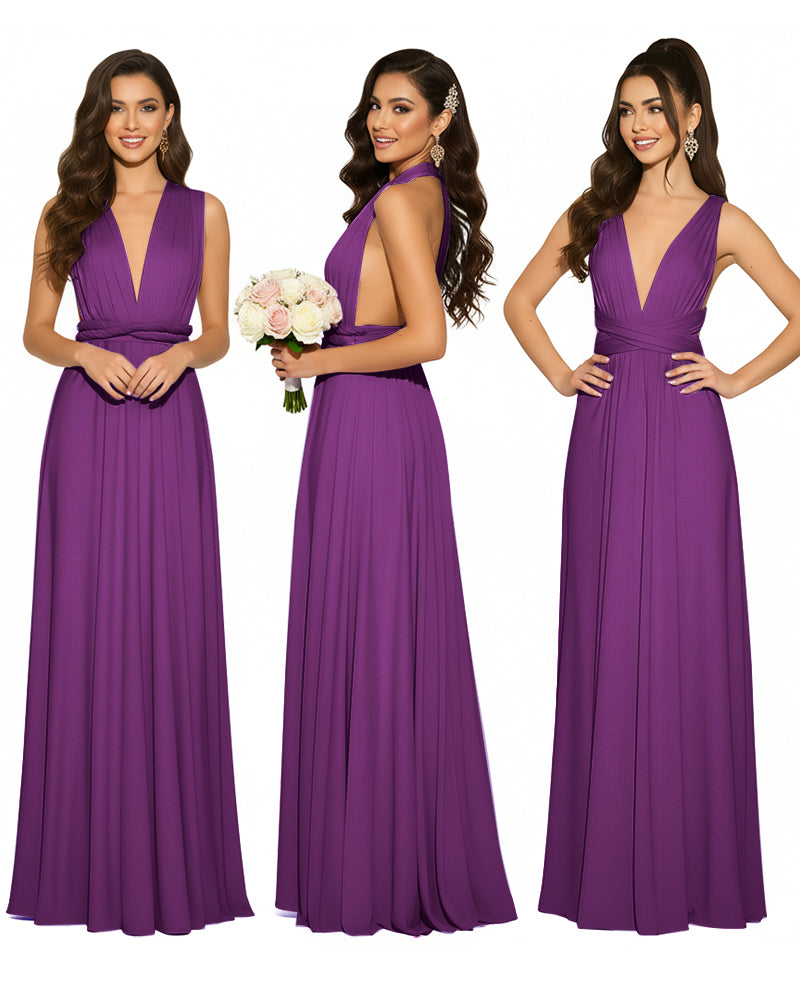Infinity Convertible Multiway Maxi Dress for Wedding Bliss with Pockets Regular Plus size Wedding Bridal Party Bridemaids Gowngrape 