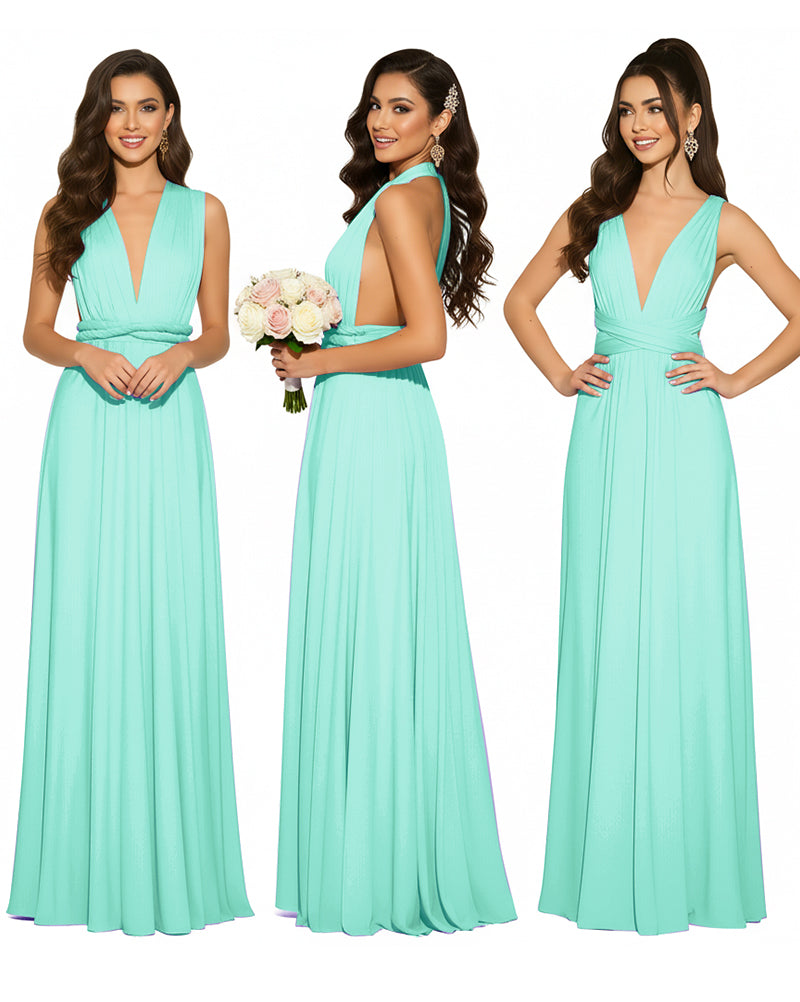 Infinity Convertible Multiway Maxi Dress for Wedding Bliss with Pockets Regular Plus size Wedding Bridal Party Bridemaids Gownsage 
