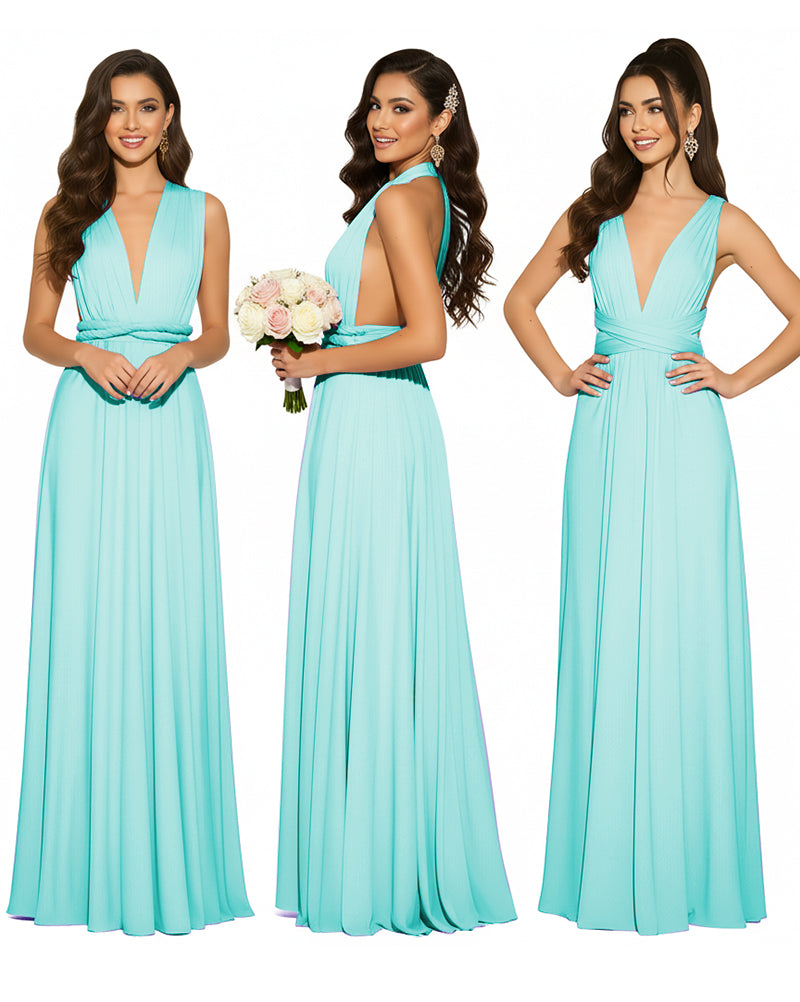 Infinity Convertible Multiway Maxi Dress for Wedding Bliss with Pockets Regular Plus size Wedding Bridal Party Bridemaids Gownturquoise 