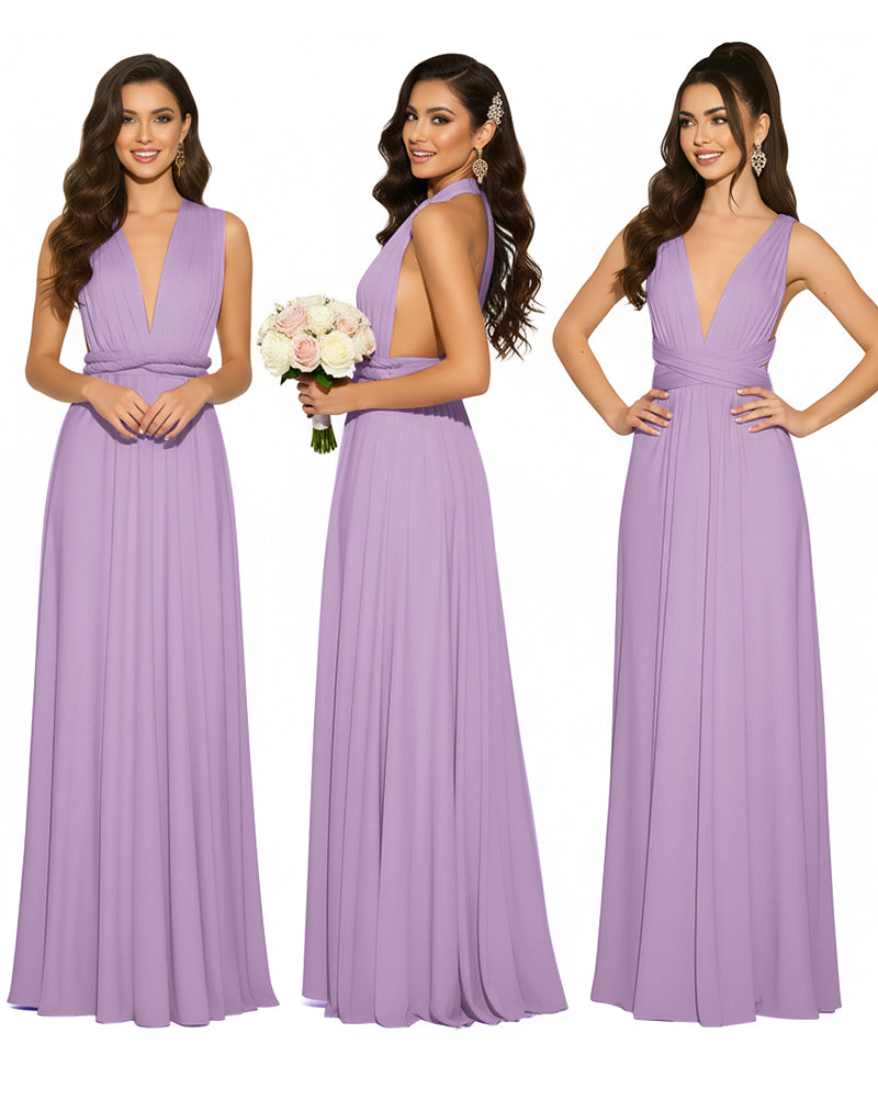 Infinity Convertible Multiway Maxi Dress for Wedding Bliss with Pockets Regular Plus size Wedding Bridal Party Bridemaids Gownwisteria mauve 
