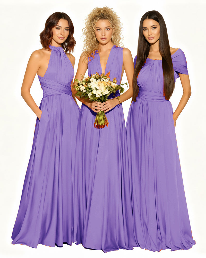 Wedding Guest Dress Convertible Infinity Multiway Maxi Edition with Pockets Regular Plus size Wedding Bridal Party Bridemaids Gown