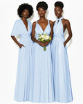 Convertible Infinity Dress with Pockets Regular Plus size Wedding Bridal Party Bridemaids Gown blue 