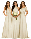 Convertible Infinity Dress with Pockets Multi-Way Wrap Style Regular Plus size Wedding Bridal Party Bridemaids Gownchampagne 