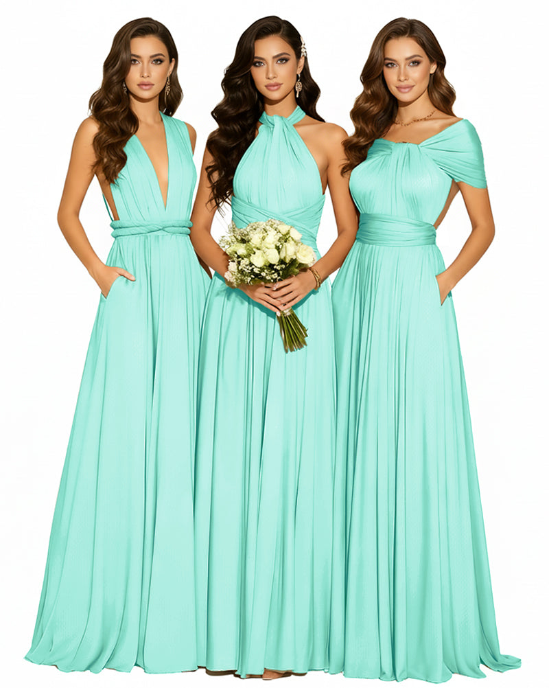 Convertible Infinity Dress with Pockets Multi-Way Wrap Style Regular Plus size Wedding Bridal Party Bridemaids Gownsage 