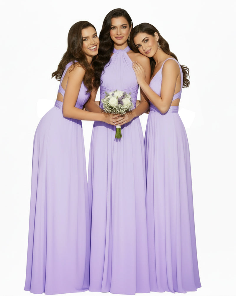 Formal Convertible Infinity Maxi Dress with Pockets Multiway Regular Plus size Wedding Bridal Party Bridemaids Gown lilac 